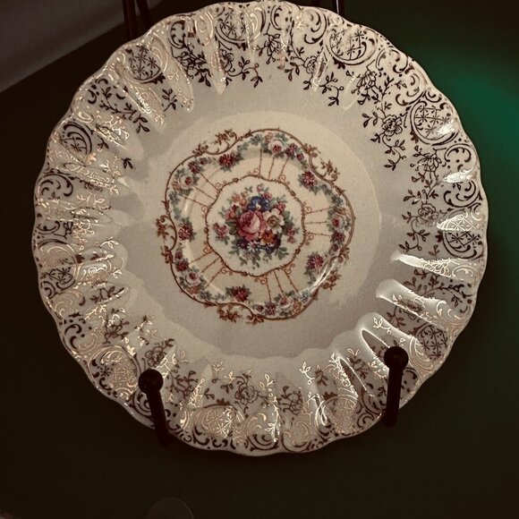 VINTAGE 6 SAUCERS FROM TROJAN by SEBRING-TOLEDO DELIGHT - 22K GOLD & PINK ROSE, - Picture 2 of 9